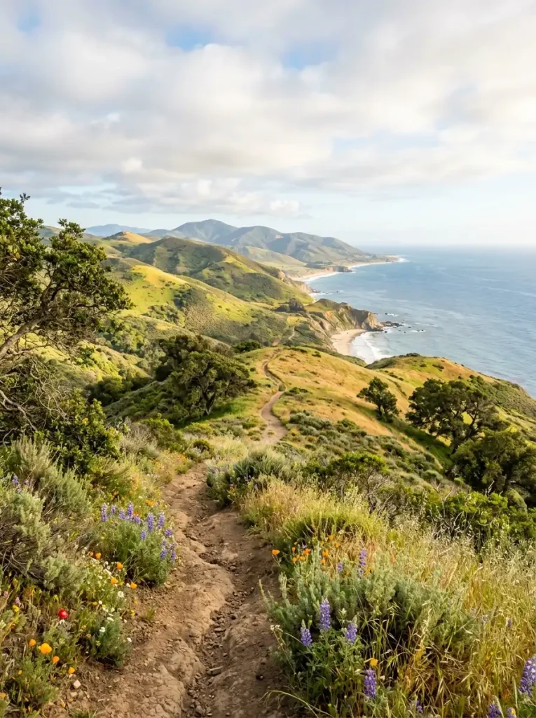 Hiking trail overlooking coastal