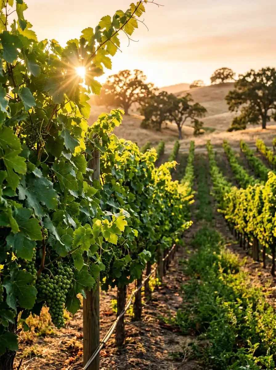 Vineyard at golden hour